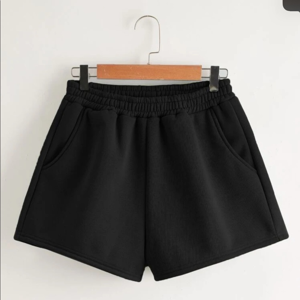black shorts